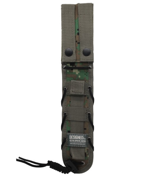 Kizlyar Supreme - нож Trident D2 Stonewash Black kraton handle Camo molle sheath - 6