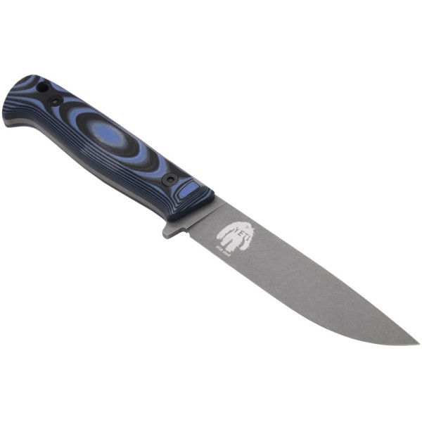 Kizlyar Supreme - нож туристический Yeti PGK Tac Wash, G-10 Black-Blue Handle, Leather Sheath - 2