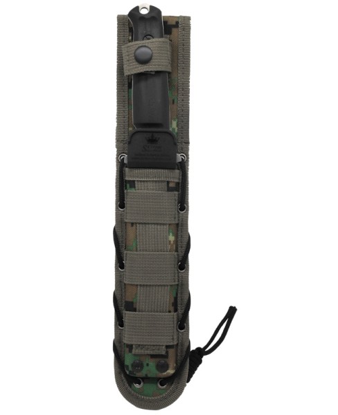 Kizlyar Supreme - нож Trident D2 Stonewash Black kraton handle Camo molle sheath - 5